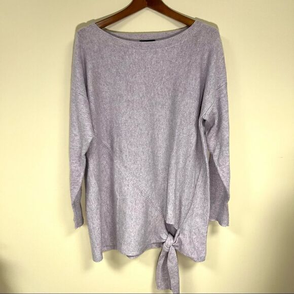 J Crew purple side tie wool blend sweater.  L - Picture 1 of 4